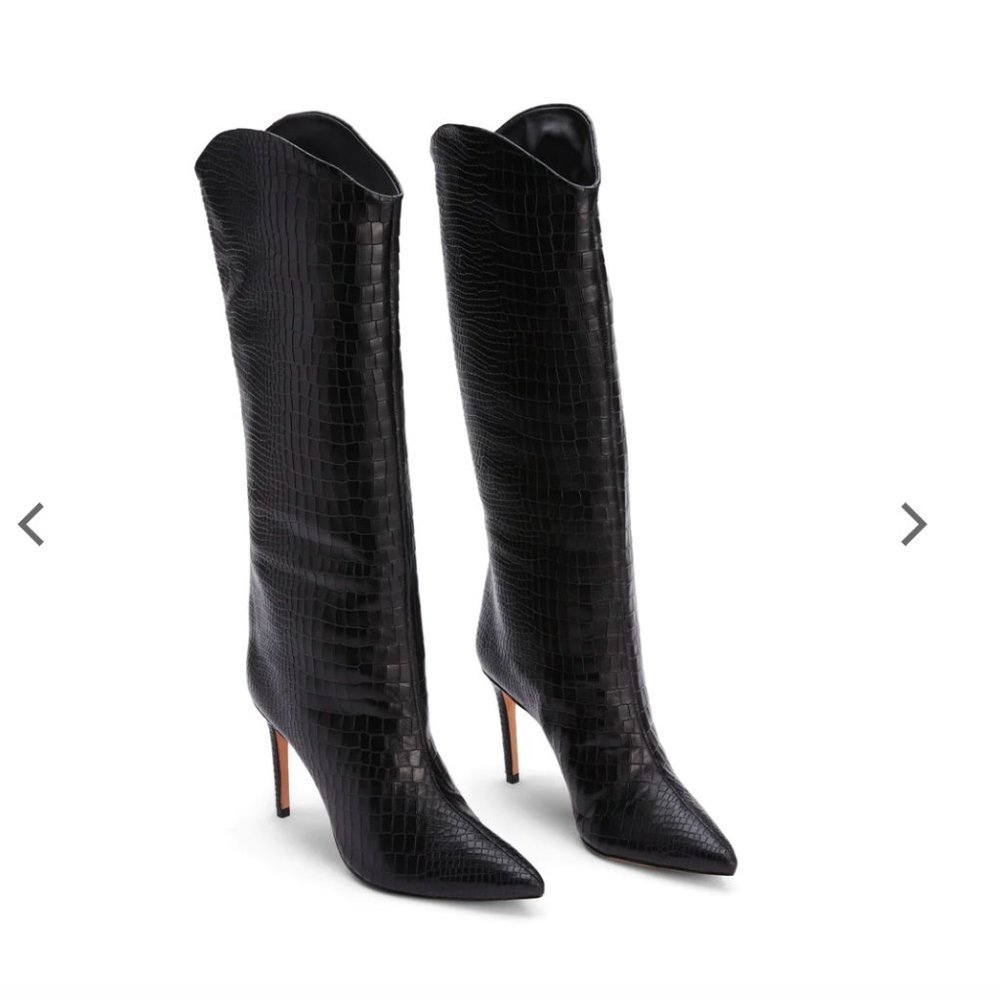 Schutz Maryana Boot - Crocodile-Embossed Leather